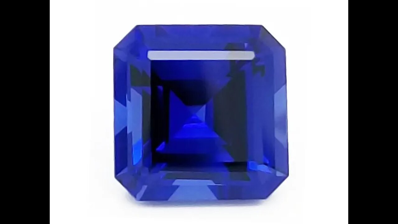 Chatham Square Octagon Blue Sapphire: Lab grown square octagon blue sapphire