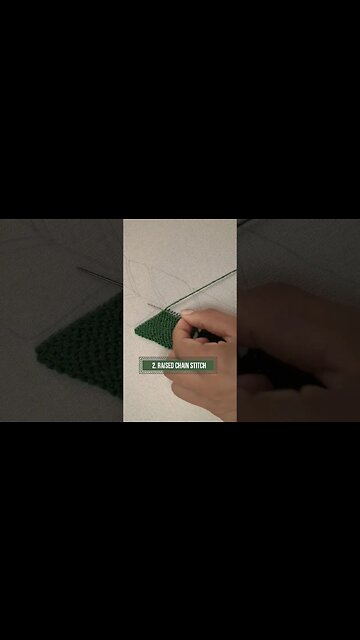 Raised chain stitch - Hand Embroidery Filling #stiches #embroidery