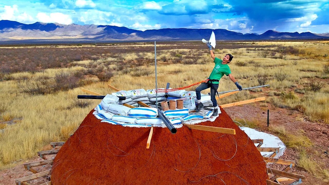 This Is Dangerous! Our Earthbag Dome Is 17 Feet Tall