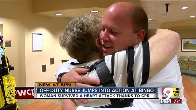 Off-duty nurse saves a woman experiencing a heart attack at bingo hall