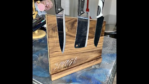 Wooden Magnetic Knife Holder