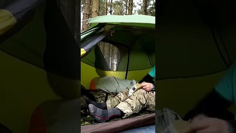 packing away the Klymit Static v pad. in the cloudpeak 2 tent. wildcamping