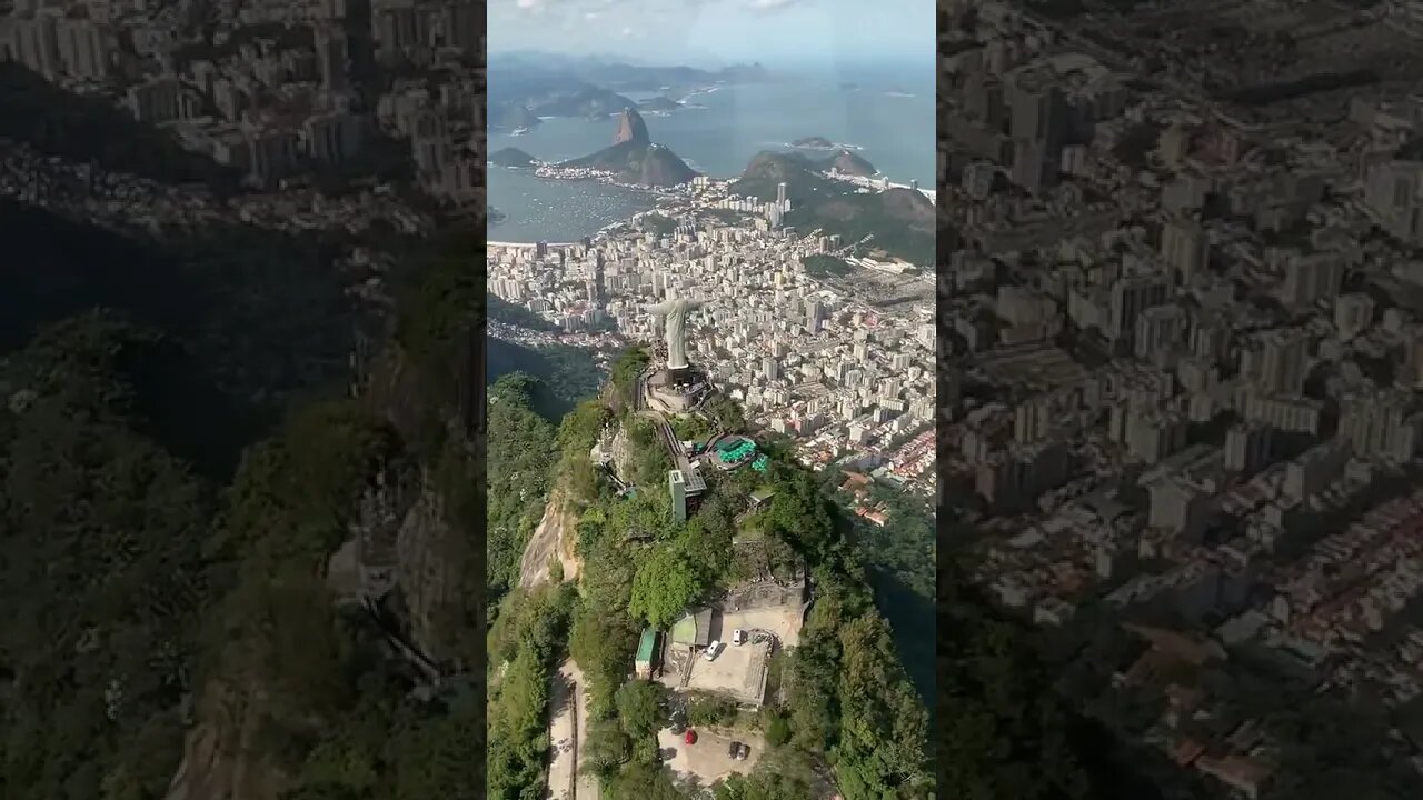 Aerial view Christ the Redeemer Rio de Janeiro Brazil