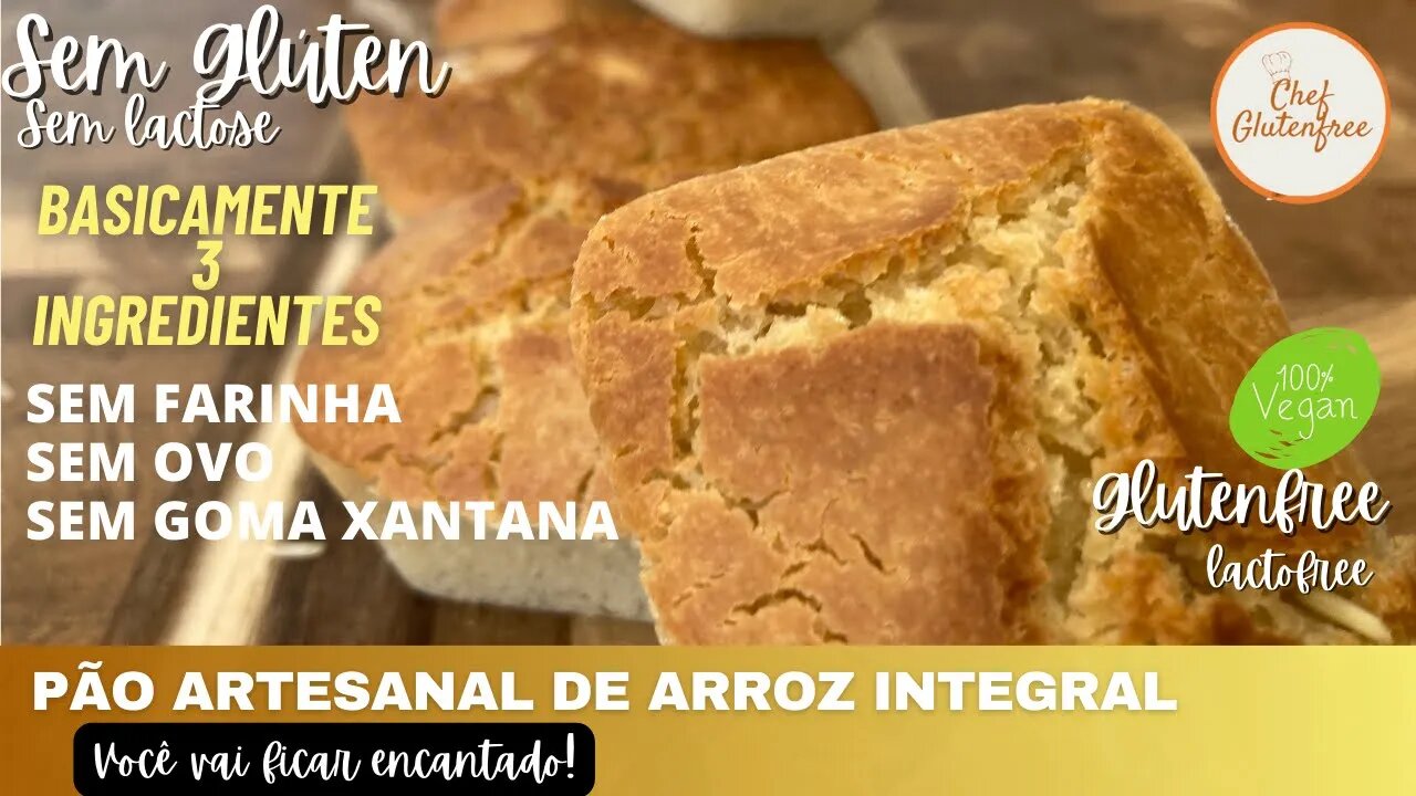 PÃO ARTESANAL DE ARROZ INTEGRAL biológico | Sem Glúten | Vegano