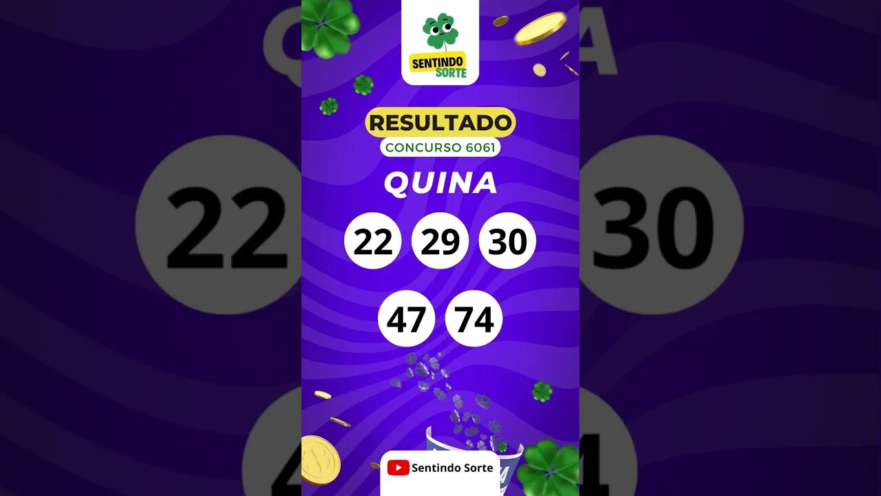 🍀 Resultado QUINA 6061 | Sentindo Sorte #shorts