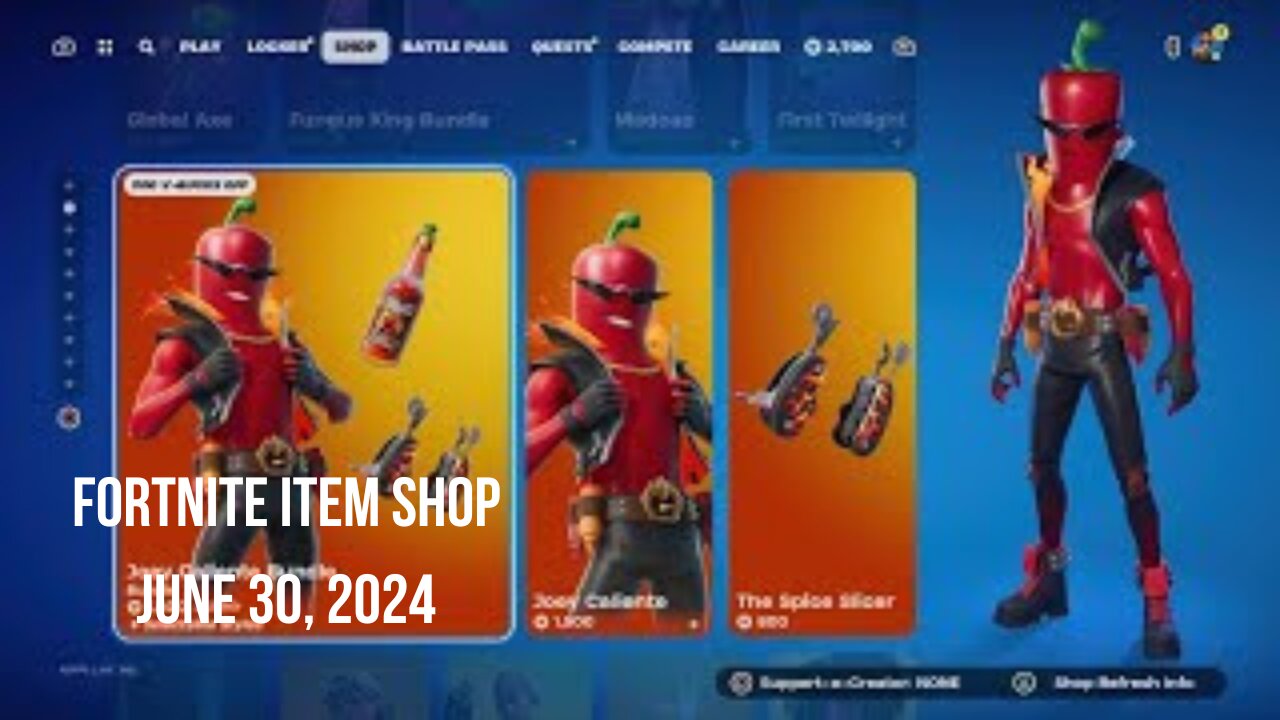 Fortnite Item Shop|June 30, 2024(*New* Joey Caliente Bundle & Entranced Emote)