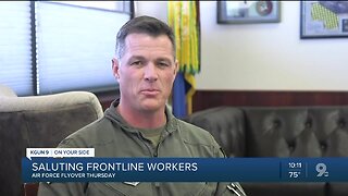Air Force flyover for Tucson frontline workers hits close to home for pilots