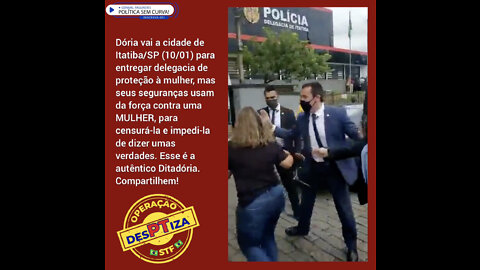 WOMAN'S DELEGACY DELIVERY, BUT DORIA'S SECURITY USE THE FORCE TO TRY TO SHUT UP WOMAN!