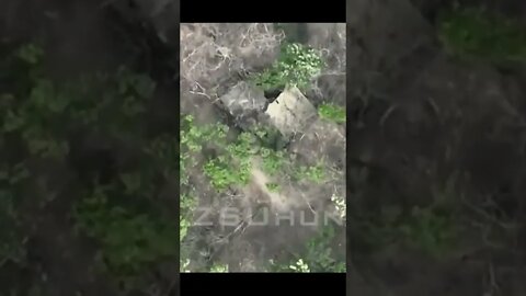 Bombardment of a stronghold of the Armed Forces of Ukraine from a helicopter