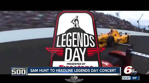 Country artist Sam Hunt headlining IMS Legends Day concert