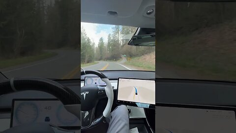 Tesla FSD V11 does good with speed control on curves