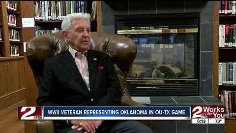 WWII veteran representing Oklahoma in OU-TX game