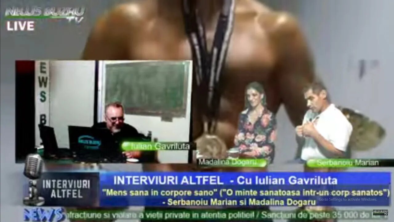 LIVE – TV NEWS BUZAU – “INTERVIURI ALTFEL", cu Iulian Gavriluta. Iulian. "Mens sana in corpore sano"