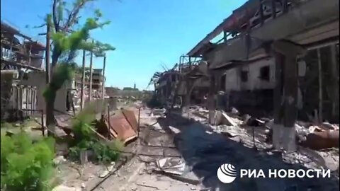 Drone footage of the ruins of Azovstal steel plant in Mariupol