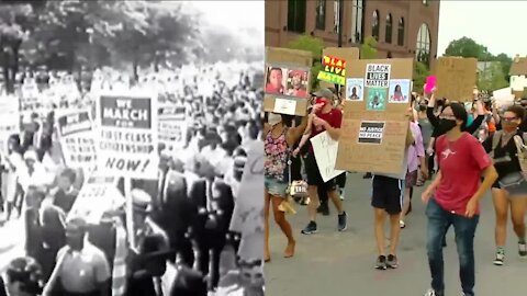 57 years after March on Washington, demonstrators say still "leaps and bounds" to go