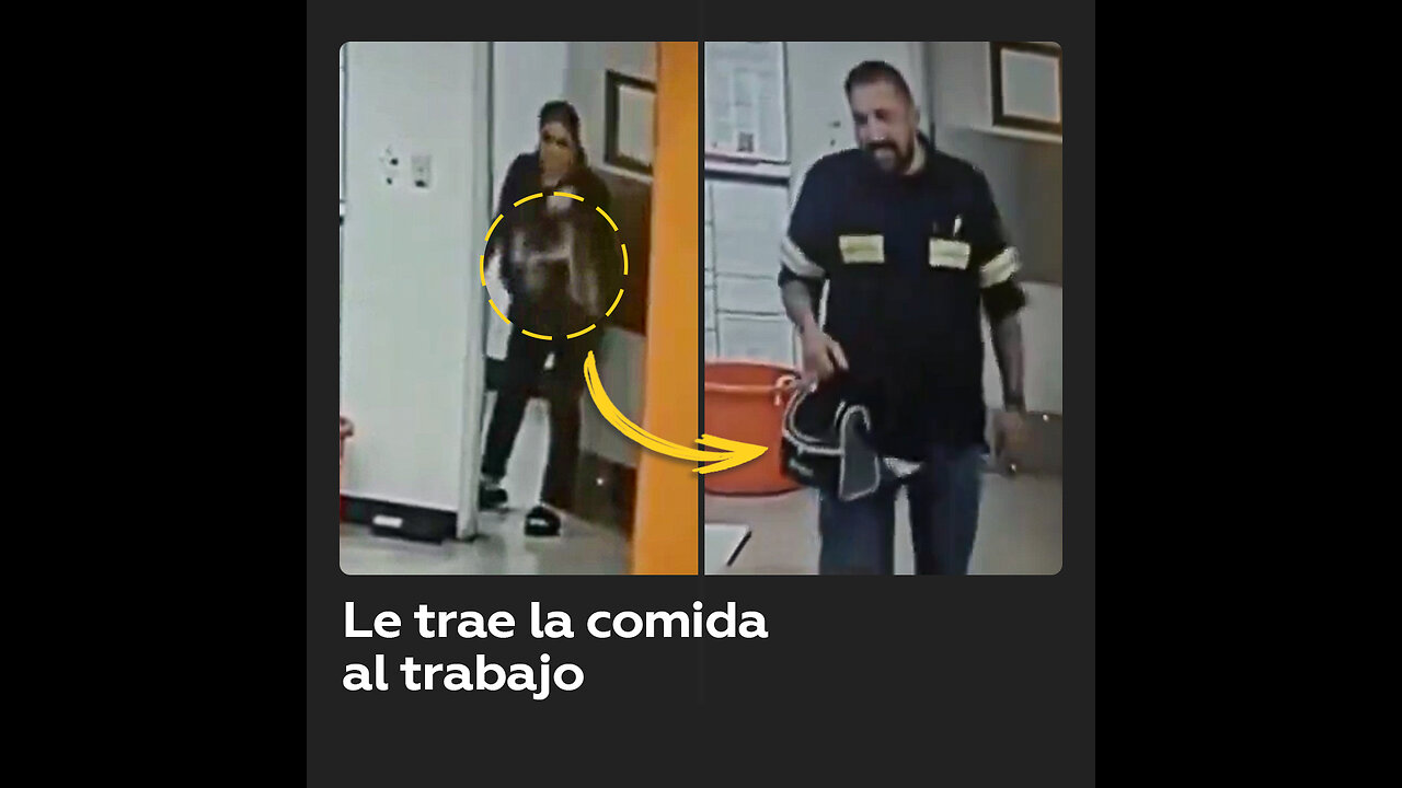 Mujer le trae la comida al trabajo a su pareja