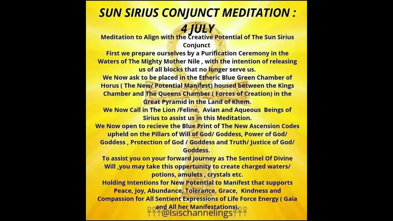 Sun Sirius Conjunction Meditation ~ Gaias Highest Diamond Timeline