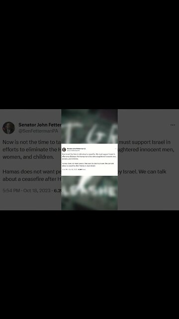 John Fetterman SUPPORTS Israel