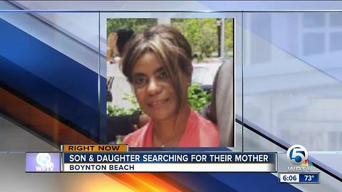 Son and daughter search for missing mother