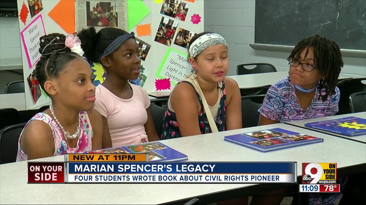 Fifth-graders who wrote book about Marian Spencer remember her in death