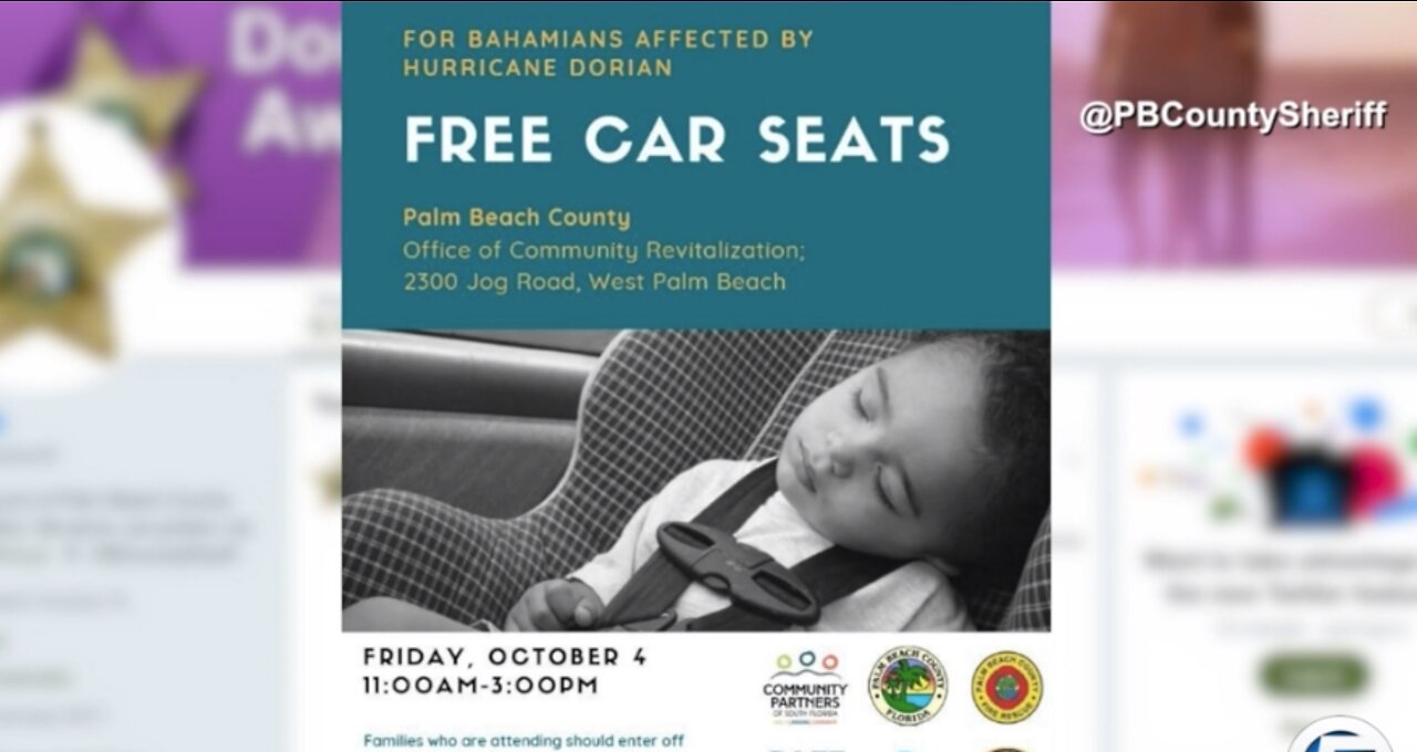 Free car seats for Bahamian families affected by Hurricane Dorian