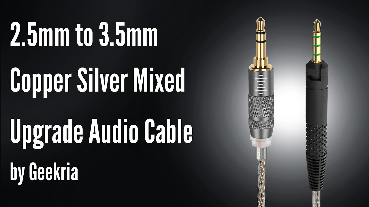 2.5mm to 3.5mm Copper Silver Mixed Upgrade Audio Cable by Geekria