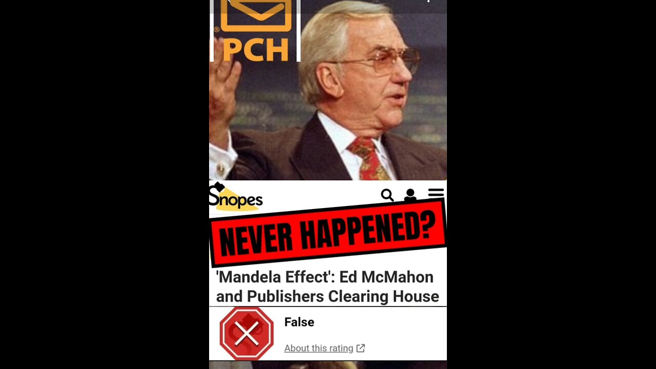 MANDELA EFFECT - ED McMAHON: Publisher Clearing House