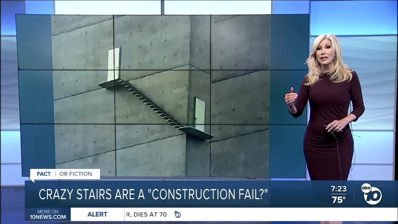 Fact or Fiction: 'Construction fail' image shows flight of stairs with no railing