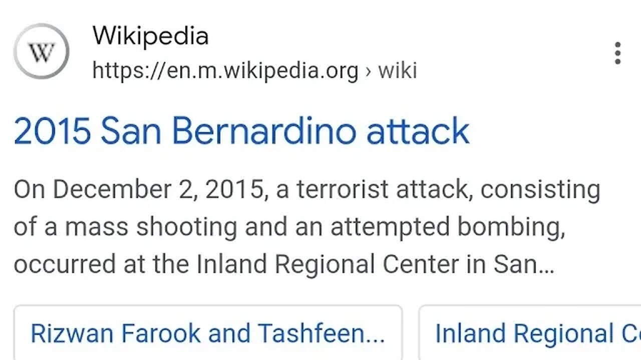 2015 ST BERNARDINO ATTACK USA