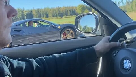 720 HP Cocky Ferrari F8 Tributo TROLLED by BMW 120i Turbo by Nissejärnet. Brutally TROLOL! [4k 60p]
