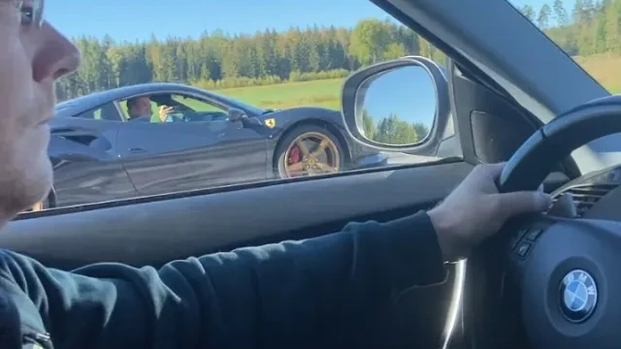 720 HP Cocky Ferrari F8 Tributo TROLLED by BMW 120i Turbo by Nissejärnet. Brutally TROLOL! [4k 60p]
