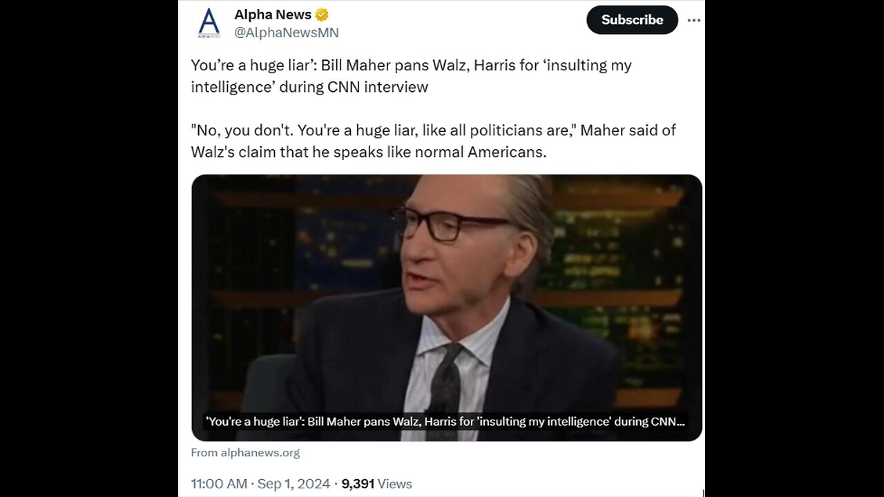 ‘You’re a huge liar’: Bill Maher pans Walz, Harris for ‘insulting my intelligence’...