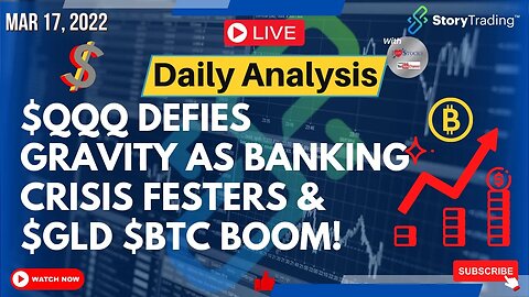 3/17/23 Daily Analysis: $QQQ Defies Gravity as Banking Crisis Festers & $GLD $BTC Boom!