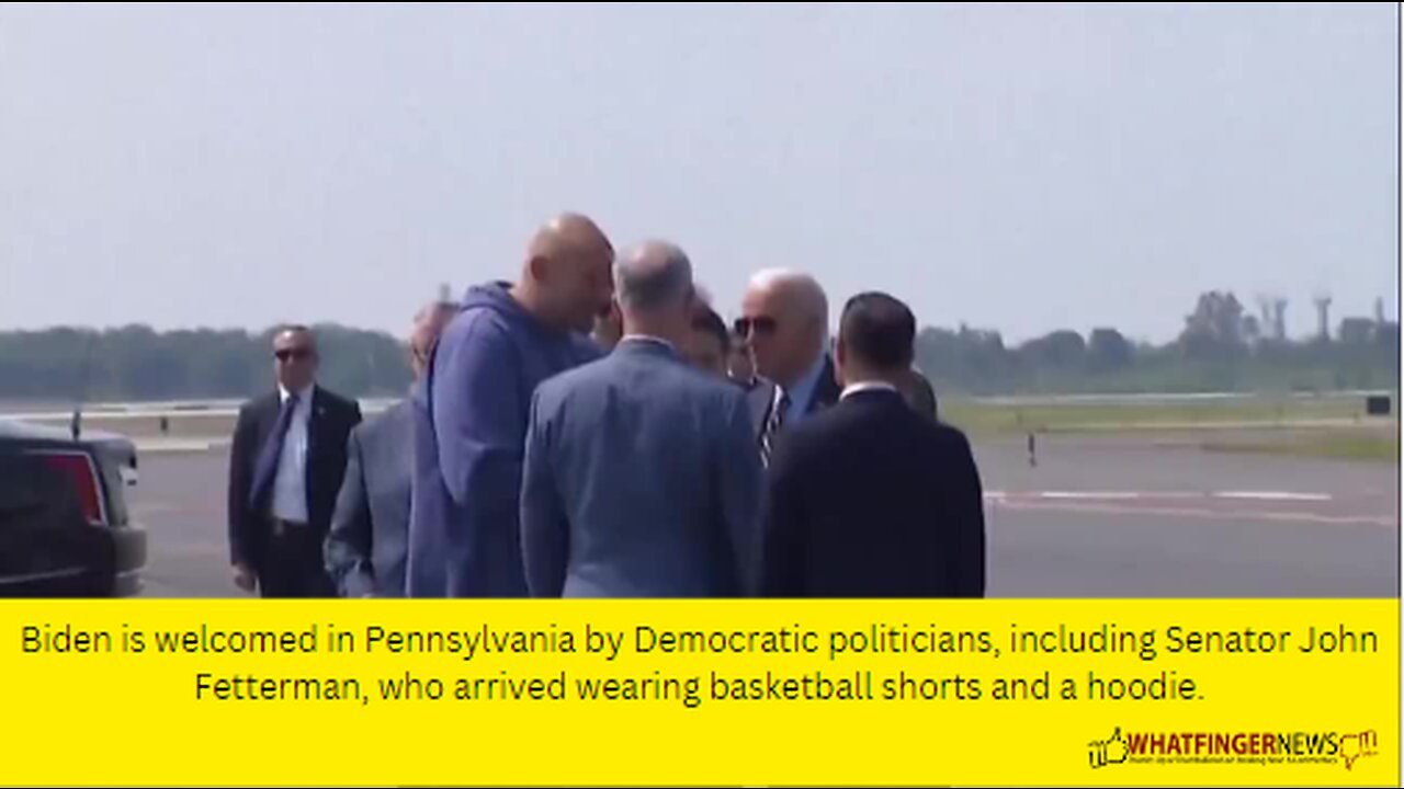 Biden is welcomed in Pennsylvania by Democratic politicians, including Senator John Fetterman