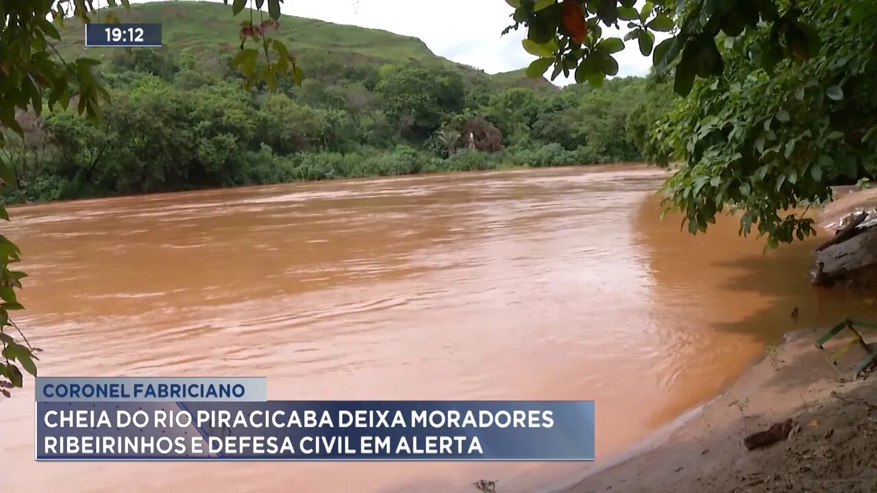 Coronel Fabriciano: Cheia do Rio Piracicaba deixa Moradores Ribeirinhos e Defesa Civil em Alerta.