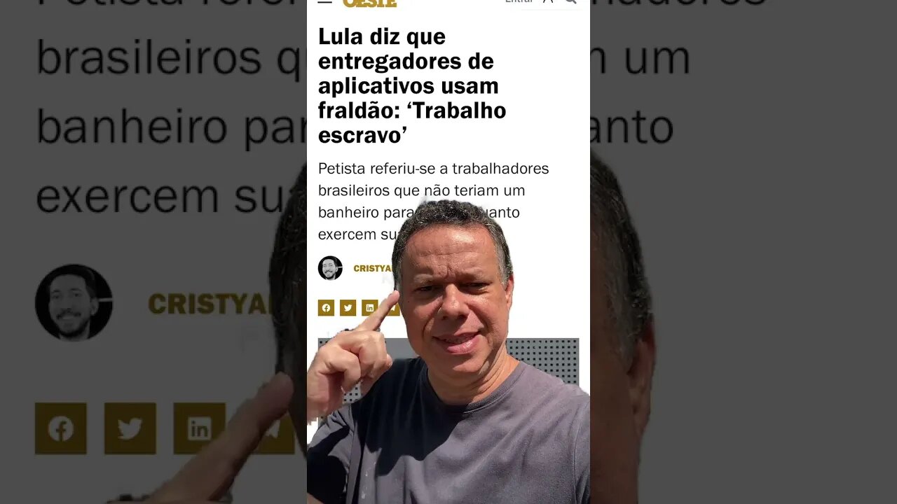 Lula diz que motorista de aplicativo usam fraldão #shortsvideo