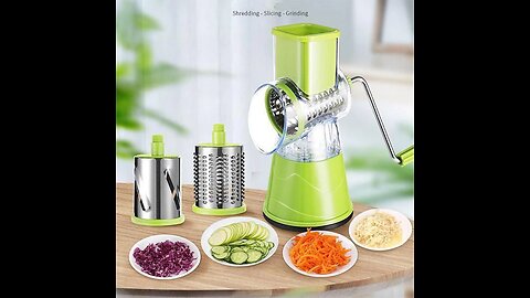 ANNUAL SALE! 3-in-1 Manual Rotation Vegetable Fruit Slicer Cutter Grater Spiralizer Chopper
