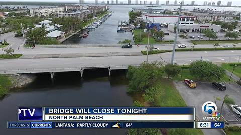 Bridge closure in North Palm Beach