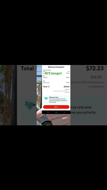 $72 doordash tip! #doordash