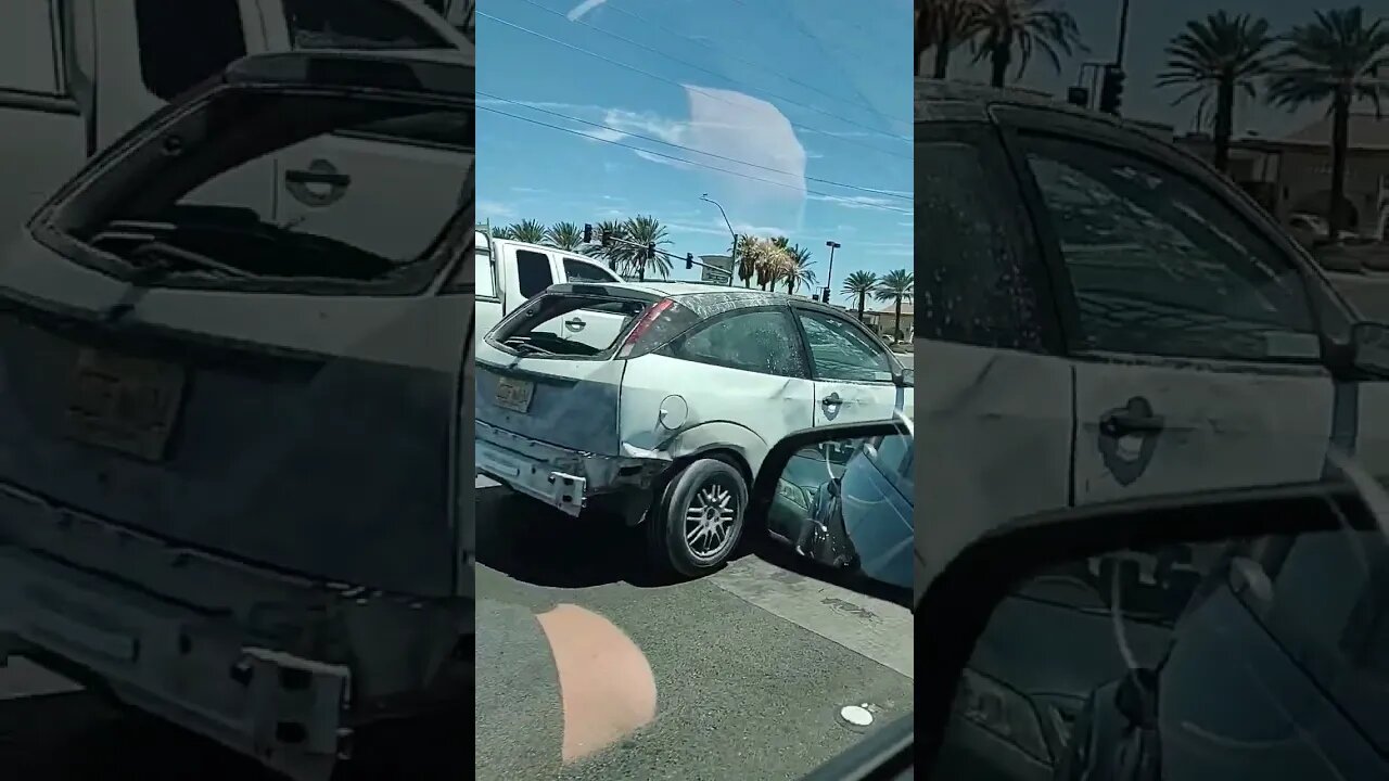 Completely Destroyed Car Rolling Down The Road In Las Vegas 😂