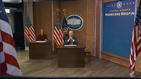 Biden Sits At Mini Oval Office Play Set To Talk Hurricane Prep & Slam Rumors Gov't Controls Weather