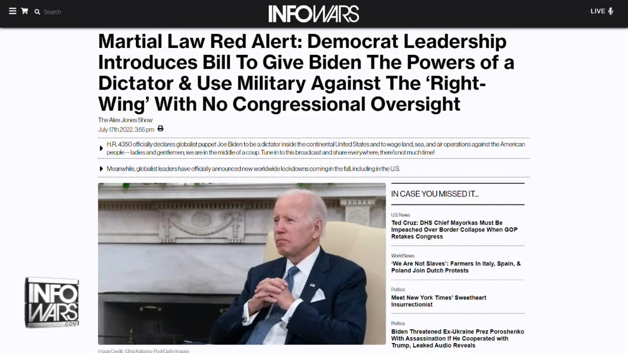 Martial Law Plan Announced To Install Biden As Dictator, Use US Military Against Americans