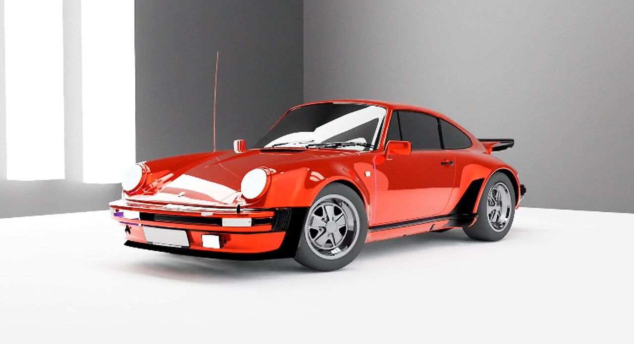 Porsche 911 car blender animation vintage😍