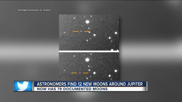 Astronomers find 12 new moons around Jupiter