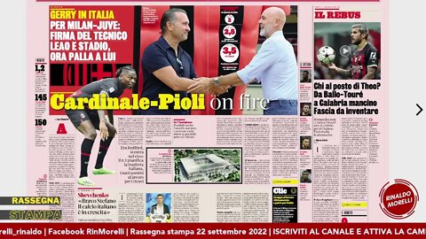 Cardinale e il rinnovo di Pioli, la Nazionale e il 3-5-2. Rassegna Stampa ep.136 | 22.09.22