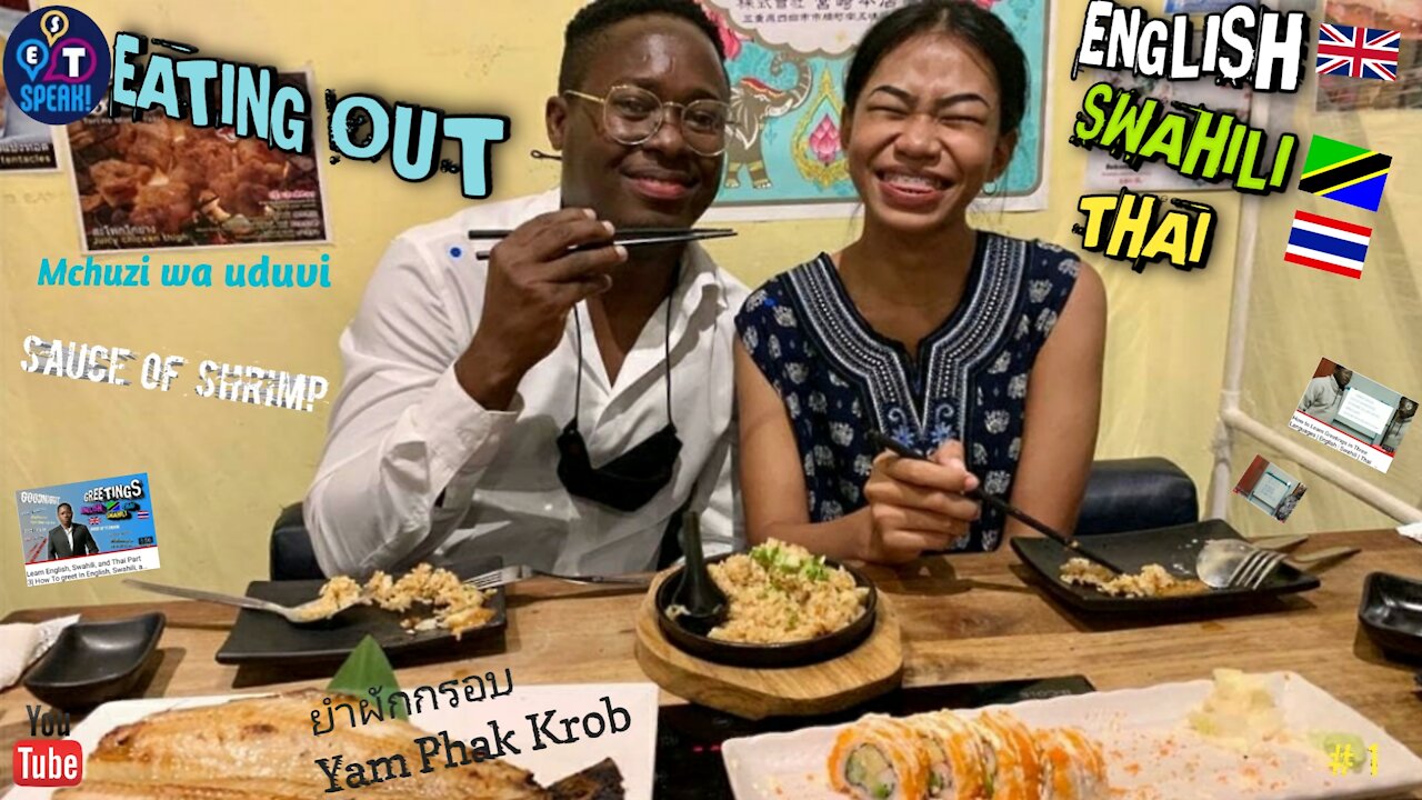 Food in English, Swahili, and Thai | How to learn Eating Out in Three Languages | Delicious Food