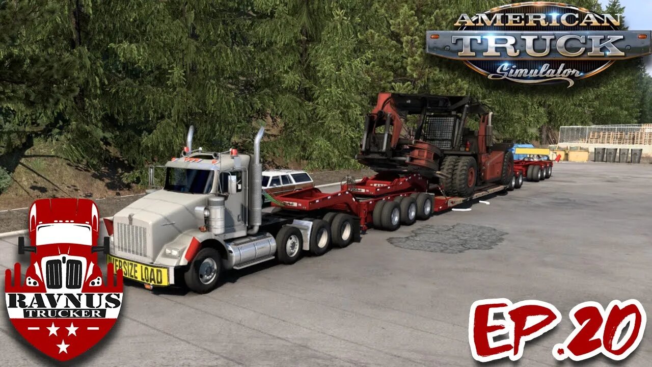 【Modo: Extremo】【Ep.20】【ATS 1.43 Pro Mods】Carregando uma empilhadeira de troncos de 119 mil libras!