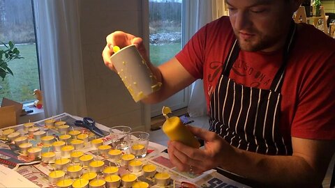 Making Beeswax candles for the first time