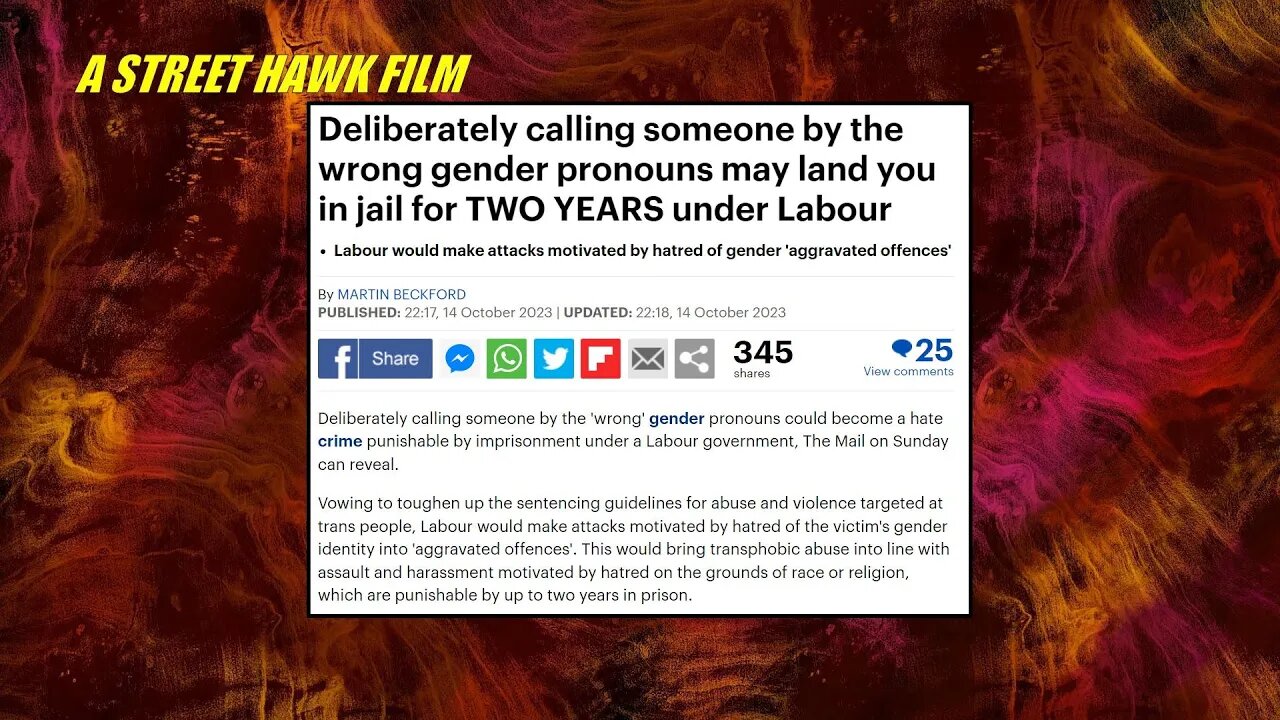 Deliberately calling someone by the wrong gender pronouns may land you in jail under Labour