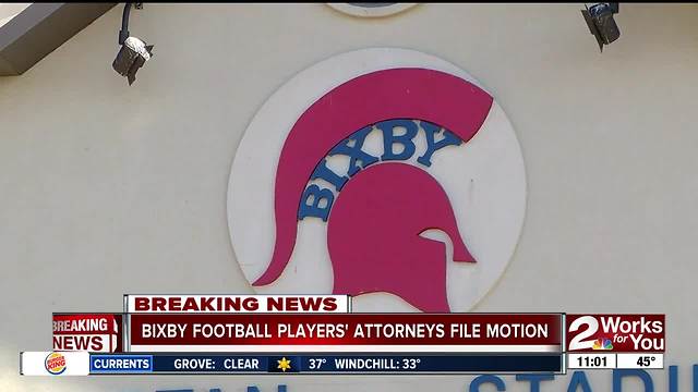 Bixby football players' attorneys file motion